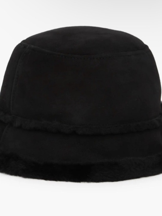 UGG Black Faux-Fur Bucket Hat main image 7
